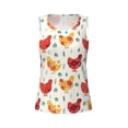 thumbnail image 3 of Picia Flower Chicken Pattern Women's Workout Tank Top,Breathable Activewear,Slim Fit Athletic Top,Versatile Workout Moisture-wicking top-XX-Large, 3 of 9