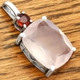 thumbnail image 5 of Rose Quartz - Madagascar & Garnet 925 Sterling Silver Pendant Jewelry DGP1021_F P-1113, 5 of 7