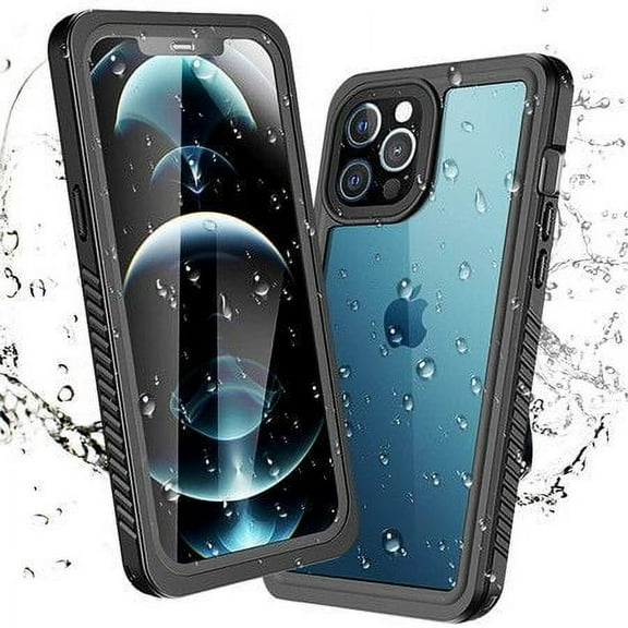 Waterproof Phone Case For Apple iPhone 12 Waterproof Dirt Proof Case Cover, Full Body Shockproof Case with Built In Screen Protector Heavy Duty Cover for iPhone 12, Clear