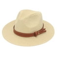 thumbnail image 2 of Panama Hat Straw Weaving Folding Men Women Anti Sun Waterproof Travel Cap for Beach, 2 of 8