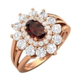 thumbnail image 2 of 4.03 Ctw Oval Natural Garnet 925 Silver Rose Plated Solitaire Women Valentines Day Gifts Ring, 2 of 4