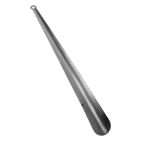 Unique Bargains 1 Pc Small Hole Long Handle Hangable Shoe Horn for Shoe 17.52"x1.77" Silver Tone