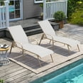 thumbnail image 3 of Pellebant 2‑Pack Outdoor Chaise Lounge Chairs – 5‑Position Aluminum Adjustable Patio Chaise Lounge with Rust Resistant Frame, Mix Color, 3 of 8