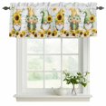 thumbnail image 2 of Spring Gnomes Valances for Windows, Decorative Rod Pocket Window Valance Curtains, Botanical Yellow Flowers Leaves Wooden Plank Short Curtain Drapes for Kitchen/Living Room, 2 Panels, 60" W x 18" L, 2 of 8