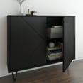 thumbnail image 2 of Nexera Slim Modern Wood Accent Cabinet with 2 Doors, Black, 2 of 6