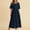Dark Blue, variant on Amvng Summer Dresses for Women Round Neck Fashion Casual Cotton Linen Dress S-2XL