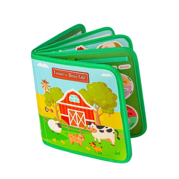 Libro de tela para bebés Toy interactivo, libro de fieltro, libro de bebé suave, libro de actividades