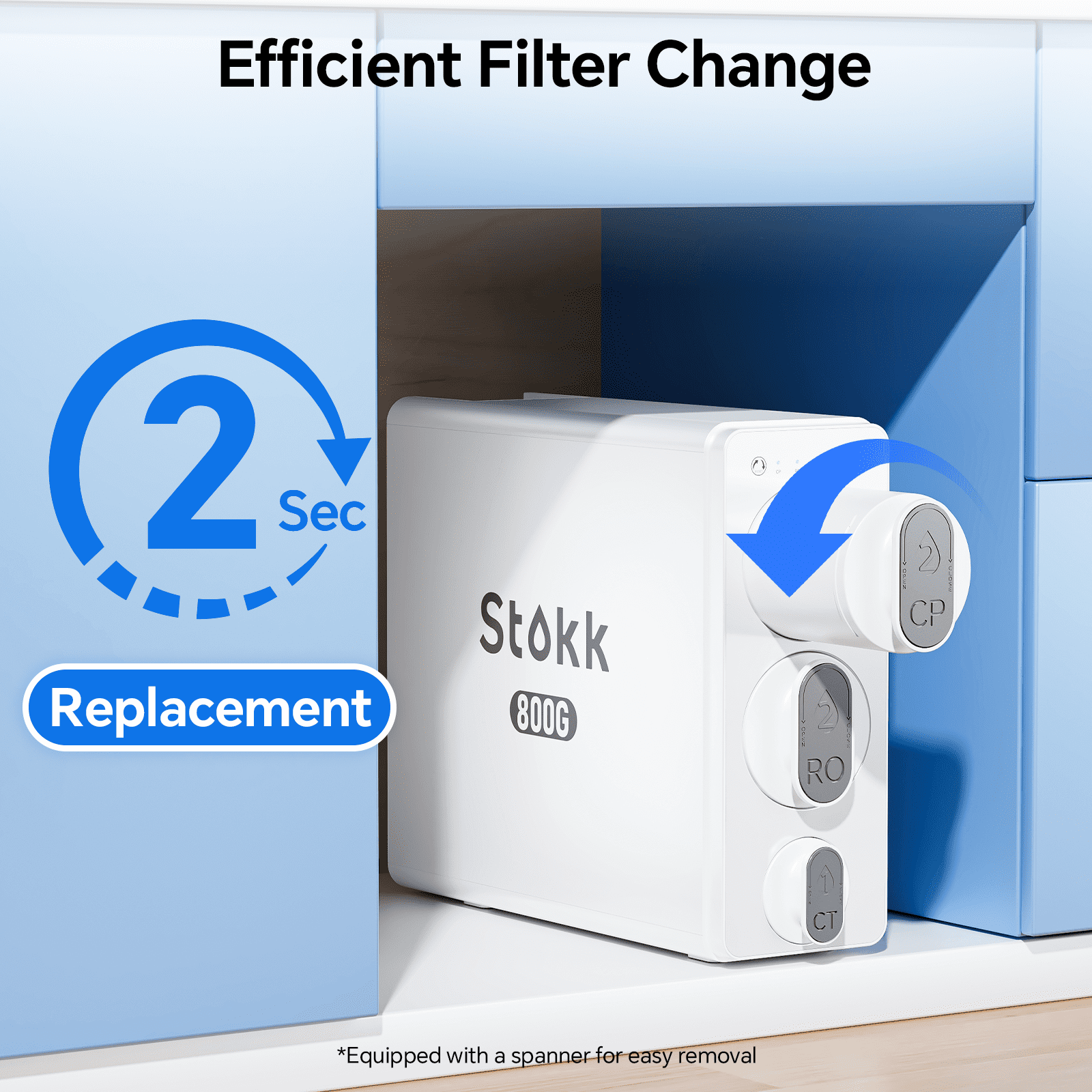 Stokk Tankless Reverse Osmosis 8-Stage Under-Sink Filtration System