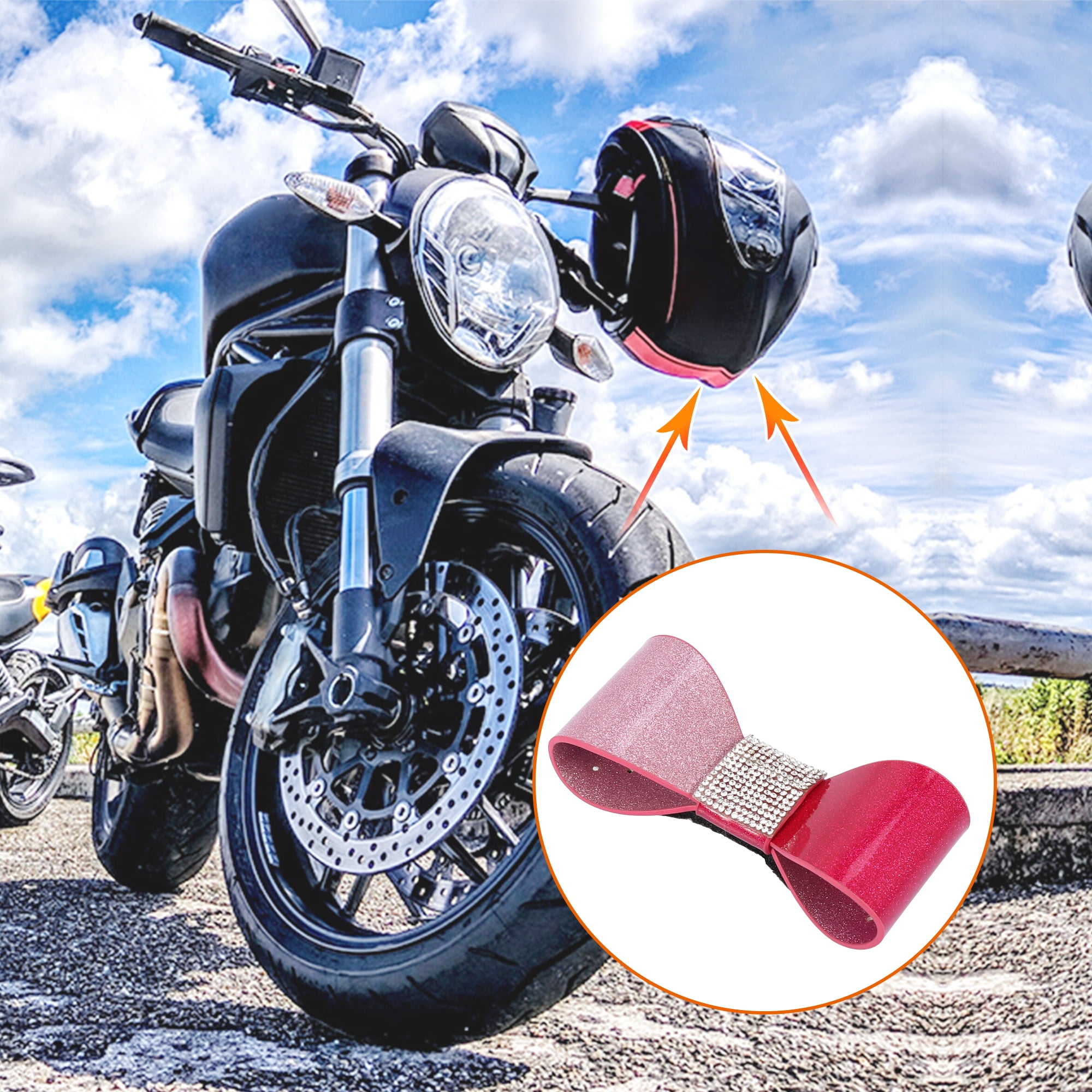 F FIERCE CYCLE Helmet Bow Knot Bling Bow Knot with Drill Decoration for Motorcycle Pink F FIERCE CYCLE Helmet Bow Knot Bling Bow Knot with Drill Decoration for Motorcycle Pink