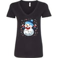 thumbnail image 3 of Inktastic Holiday Snowman Women's V-Neck T-Shirt, 3 of 5