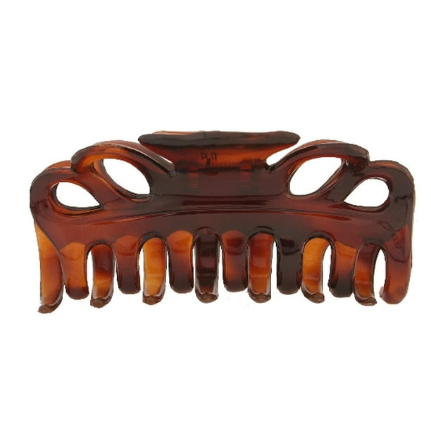 CARAVAN® LARGE TWIN HEARTS DESIGN AND ROUNDED TEETH TORTOISE SHELL HAIR