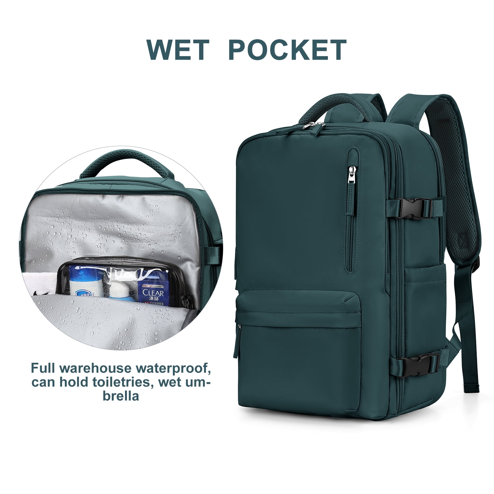 Large Backpack Women, Carry On Backpack,Hiking Backpack Waterproof Outdoor Sports Rucksack Casual Daypack School Bag Fit 14 Inch Laptop with USB Charging Port Shoes Compartment