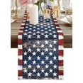 thumbnail image 6 of Burlap Table Runner 60 Inches Long, Retro Farmhouse Stars Stripes Non-Slip Kitchen Table Runners for Dining Room Everyday Use Party Table Decorations Shabby Wood Plank American Flag, 6 of 9