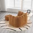 thumbnail image 3 of Soft Bean Bag Chair High Resilient Foam Lazy Sofa with Footstool Khaki yellow, 3 of 5