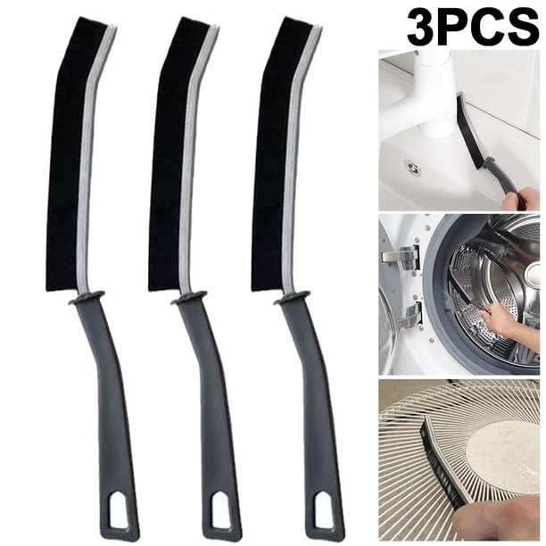Cepillo para Grietas Baño Azulejos Limpieza Ángulo Muerto Cepillo Multifuncional para Polvo Con para Costura Ventana Cerdas Rígidas (negro)