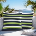 thumbnail image 4 of Green and Outdoor Pillow Covers Pack of 2 Dark Blue Stripe Minimalist Abstract Striped Waterproof Throw Pillow Covers Decorative Cushion Cases for Patio Garden Tent Balcony Couch 24x24 inch, 4 of 8