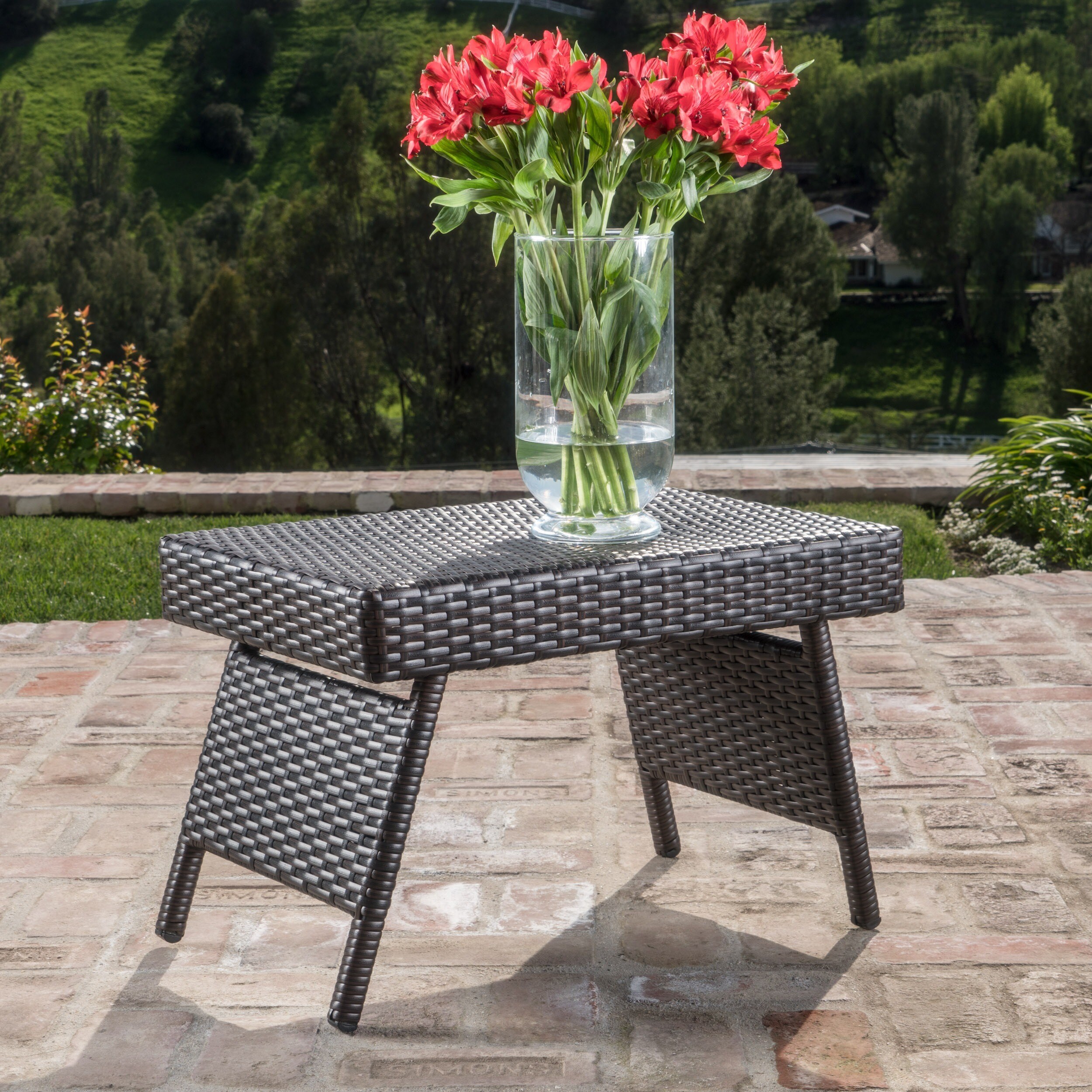 Thira Outdoor Wicker End Table - image 2 of 5