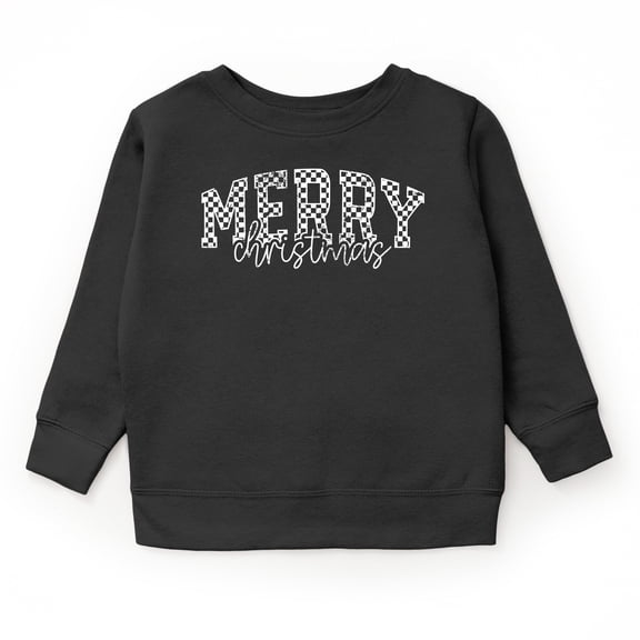Merry Christmas Varsity Checkered - Youth Graphic Sweatshirt