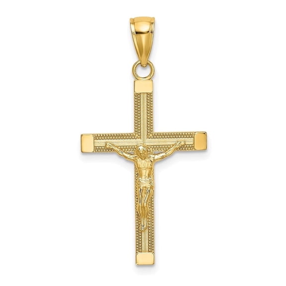 Auriga Fine Jewelry 14K Yellow Gold Polished Crucifix Cross Charm for Women