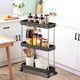 thumbnail image 1 of Carrito de almacenamiento con ruedas de 3 niveles | Organizador compacto con ruedas y ganchos | Estantería de plástico blanco o negro para cocina, dormitorio, baño y despensa, 1 of 6