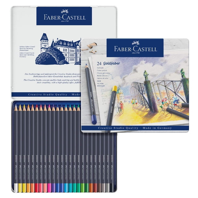 Juego de lápices de colores Faber-Castell Goldfaber 24 colores con lata