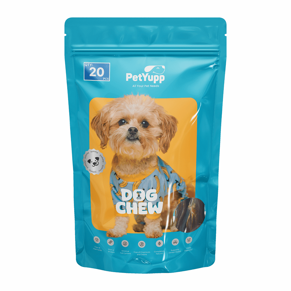 PetYupp Water Buffalo Tails Dog Chew Treats, 20 Count, Natural Single Ingredient, Grass-Fed, Grain Free, Rawhide Free