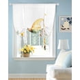 thumbnail image 2 of Yellow Gnomes Tie Up Curtains for Window, Thermal Insulated Balloon Shade Adjustable Rod Pocket Curtains Valance Panels for Kitchen Bathroom Cafe 42 x 45 Farmhouse Spring Floral Watercolor, 2 of 6