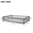 thumbnail image 7 of Miniyam Full Size Toddler Floor Bed with Safety Guardrails, Gray, 7 of 7