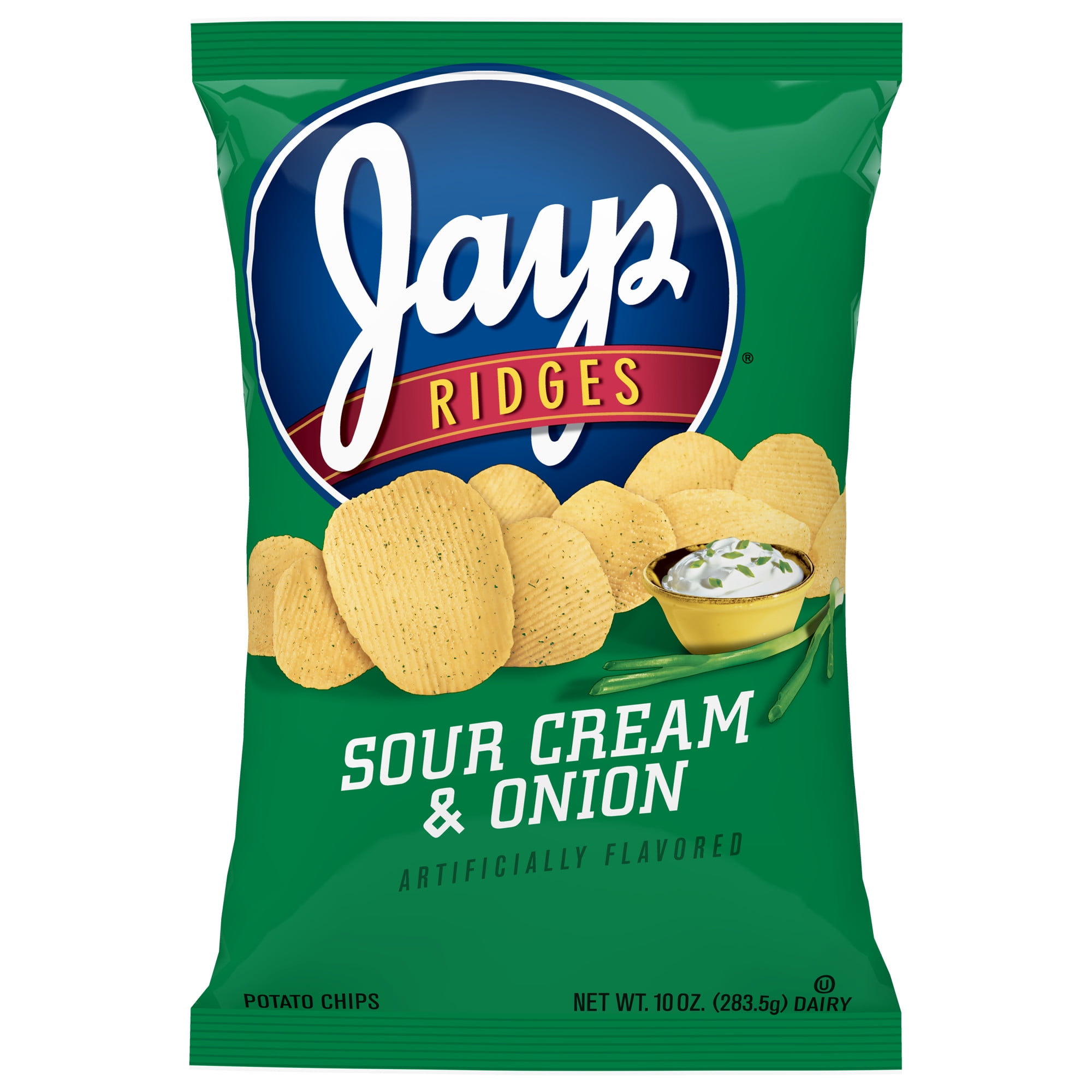 Jays Ridges Sour Cream and Onion Potato Chips, 10 Oz