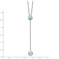 thumbnail image 2 of 925 Sterling Silver Rhodium Plated Blue Topaz With 2inch Ext. Y-necklace 16 Inch 7.46mm Wide Pendant Necklace for Women, 2 of 2