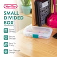 thumbnail image 2 of Sterilite Convenient Small Divided Clear Storage Pencil Box & Latch Lid, 24 Pack, 2 of 11