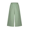 thumbnail image 4 of HUPOM Womens Trouser Pants Womens Pants Chinos High Waist Rise Ankle Flare-Leg Mint Green One Size, 4 of 8