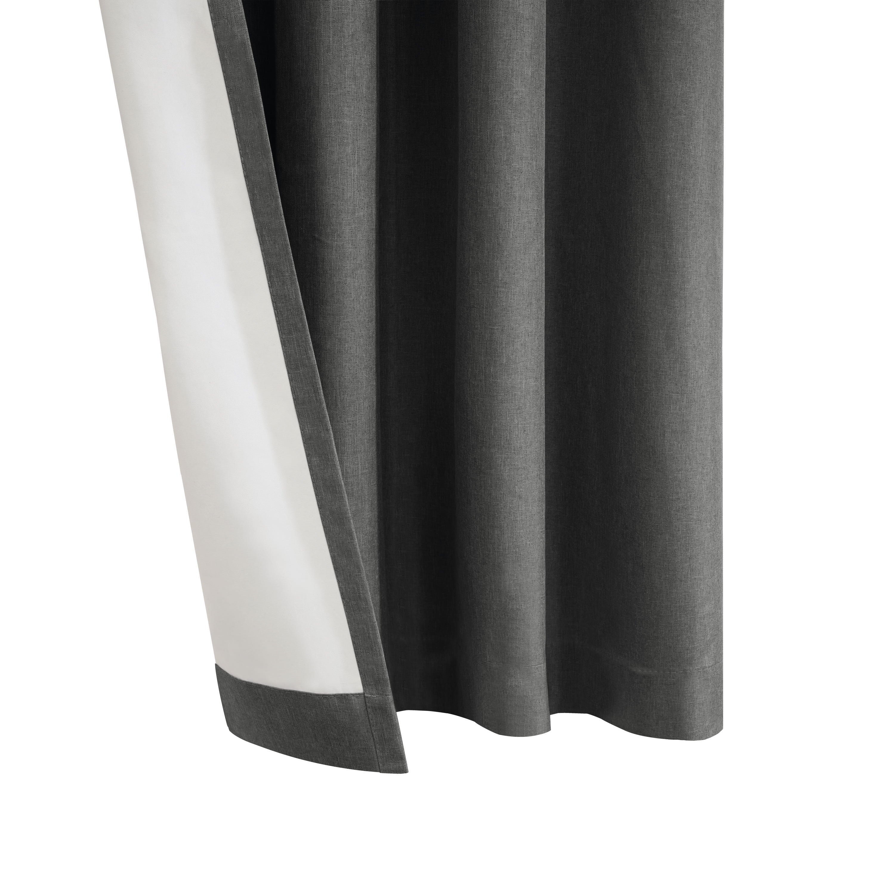 Elba Total Blackout Textured Curtain Panel 52" x 84" in Charcoal