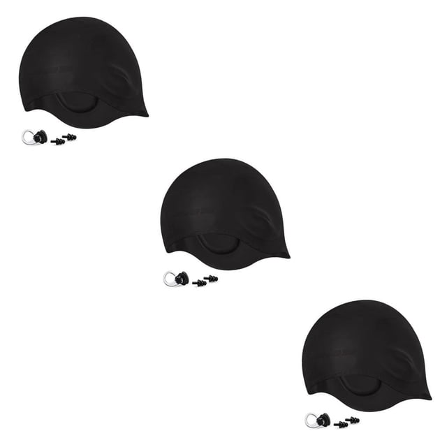 Minnieouse Gorro de natación para hombres y mujeres, tapones para los oídos flexibles impermeables para el cabello, Clip para la nariz Type1 NO1