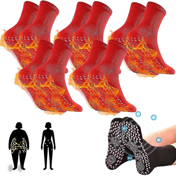 5 pares de turmalina acupresión autocalentamiento moldeando calcetines Afiz turmalina adelgazante salud calcetín turmalina adelgazante salud