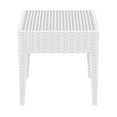 thumbnail image 2 of Luxury Commercial Living 18" White Outdoor Patio Wickerlook Square Side Table, 2 of 9