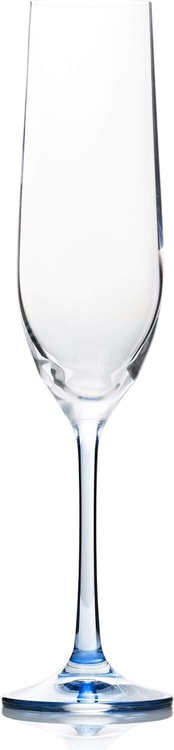 Bohemia Stemmed Crystal Champagne Flutes Set of 6 - Lead Free Rainbow Drinkware