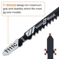 thumbnail image 4 of 60Pcs Jig Saw Blade Set High Carbon Steel Assorted Saw Blades with T-shank Sharp Fast Cut Down Jigsaw Blade Woodworking Tool, 4 of 9