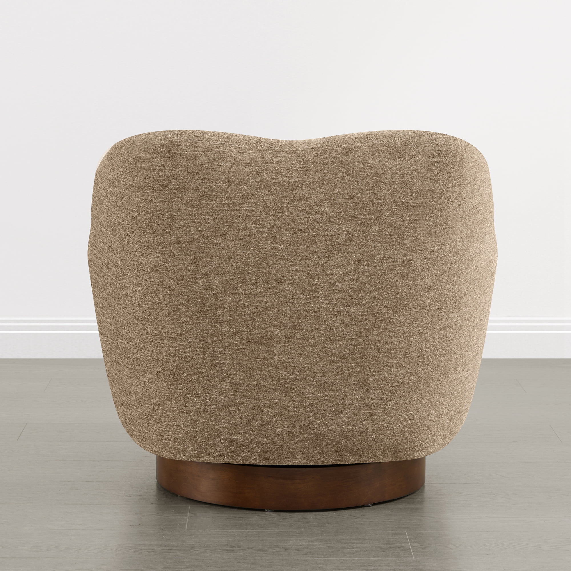 Spruce & Spring Swivel Accent Chair, Upholstered Barrel Armchair for Living Room Bedroom Reading Nook, Sand