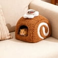thumbnail image 6 of Small Animal Bed House Hamster Nest Soft Plush Warm Double Layer Comfort for Winter Pet Habitat Cage, 6 of 8