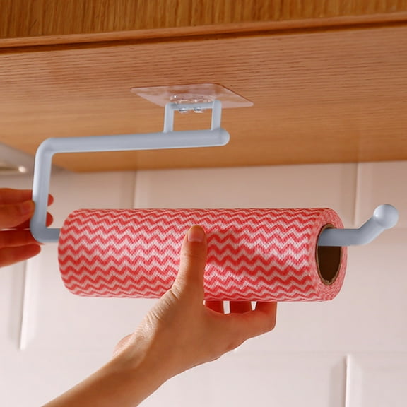 Tuvgenk Wall Mount Paper Towel Holder Under Cabinet Kitchen Paper Towel Roll Holder Plastic Self Adhesive No Drilling Gray for Kitchen And Bathroom