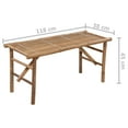 thumbnail image 4 of vidaXL Banc de Jardin Pliant avec Coussin 118 cm Bambou, 4 of 5