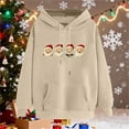 thumbnail image 4 of Womens Christmas Hoodies Santa Claus Print Christmas Sweatshirt Fashion Graphic Hooded Sweatshirt with Pocket, 4 of 4
