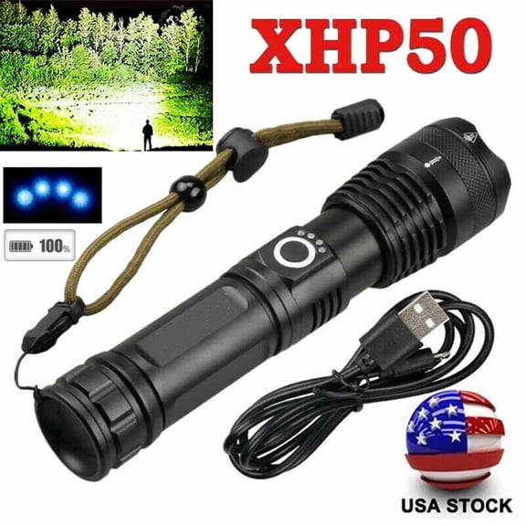 ‎99000 Lumen Super Bright LED Tactical Flashlight Rechargeable LED Work Lights