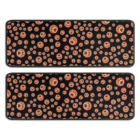 Kitchen Rugs Sets Of 2,Red Dog Art Footprint Anti Fatigue Kitchen Mat Rugs Non Slip Washable,Decorative Kitchen Floor Mats for Kitchen,Sink,Laundry,17"x47" 17"x47"