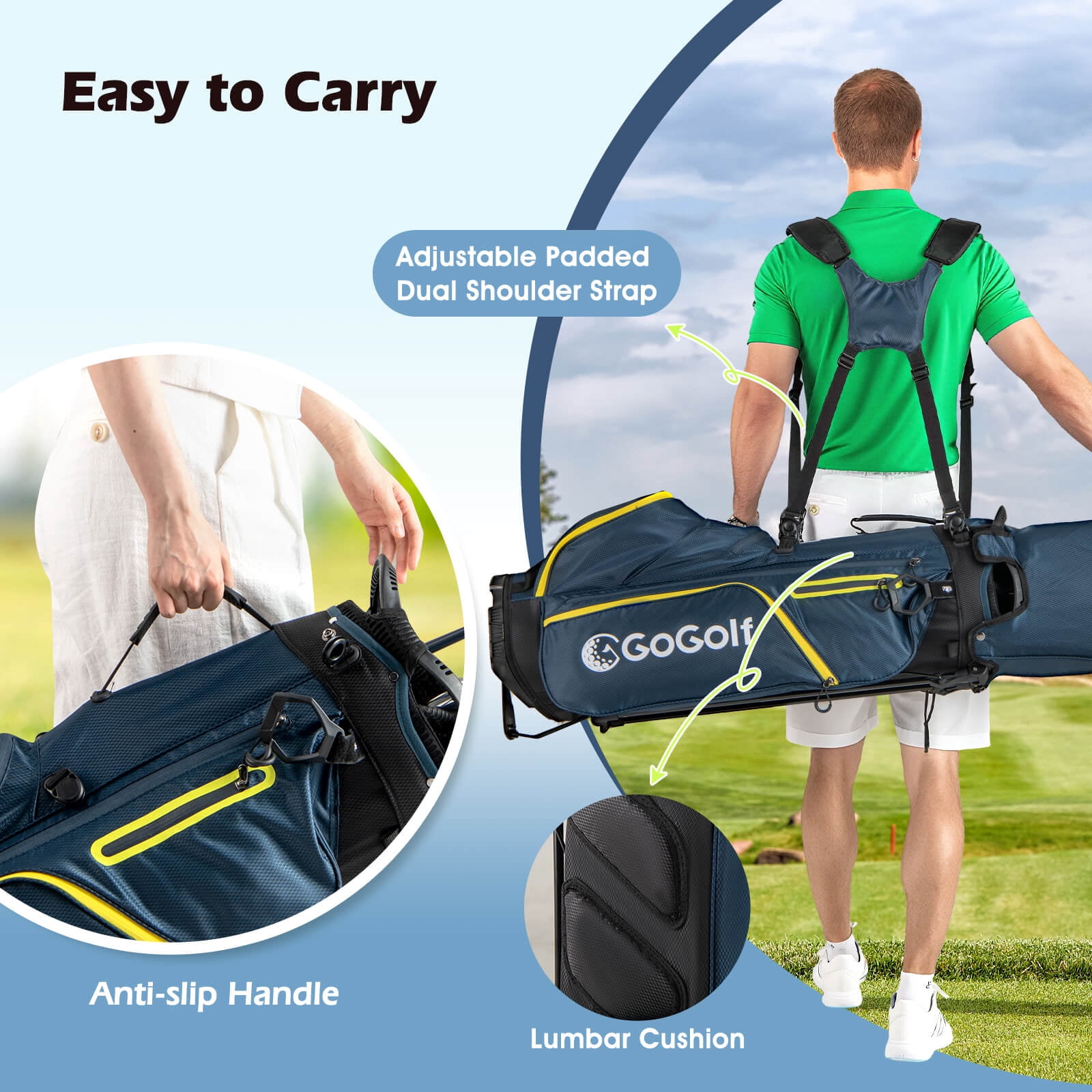 Costway 12 Pieces Men's Complete Golf Club Set Right Hand 460CC #1 Driver & #3 Fairway