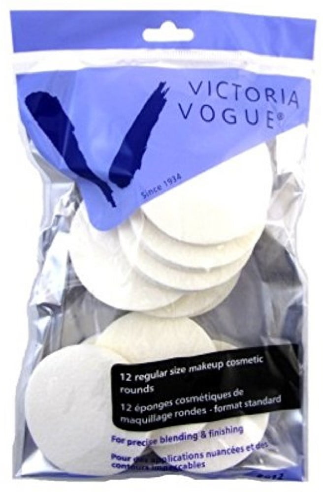 1 Pack - Victoria Vogue Cosmetic Rounds Latex, Regular Size 12 ea