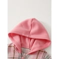 thumbnail image 4 of Fdqin Girls' Clothing sets 2Pcs Flannel Plaid Shirt and Pants Set Hoodie Sweatsuit for Fall Winter Spring Kids Outfit Pink 9-10 Years, 4 of 7