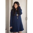 thumbnail image 3 of Vestido de punto para mujer, vestido suéter, vestidos elegantes de invierno, manga larga, cuello redondo liso, mini vestido, manga larga de invierno, 3 of 4