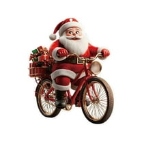 Acrylic Santa Claus Christmas Ornaments, Christmas Santa Riding Bike Ornaments for Christmas Tree Hanging, Biker Santa Funny Christmas Tree Ornaments for Home Tree Decor Car Mirror Accessories
